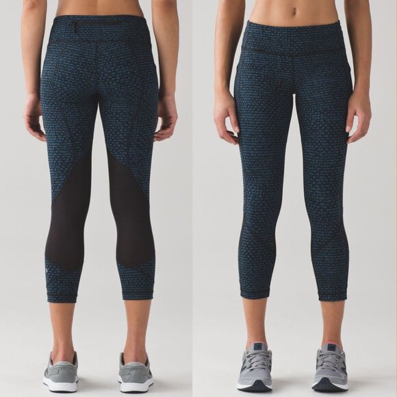 Lululemon - Pace Rival Crop Active Leggings W6ABPS | Size 6 | Teal Alberta - Picture 2 of 15